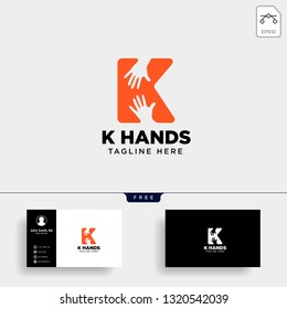 minimal K letter, initial hand logo template vector illustration icon element