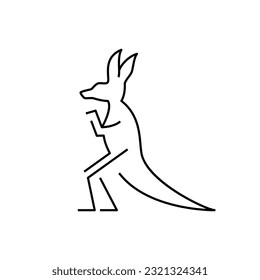 minimal kangaroo line logo concept. simple and modern style. use for logo, icon, symbol, sign, print and decoration. black and white