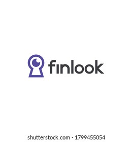 Diseño de un agujero de teclado y un logotipo ocular mínimo