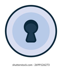 Icono de ojo de cerradura mínimo que representa acceso, seguridad y protección de Contraseña.
