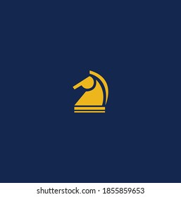 Minimales Logo für Schachpferde-Vektorgrafik
