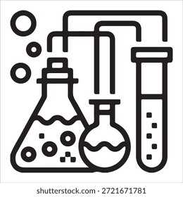 Icono de Vector de tubos de ensayo de práctica de química de laboratorio mínima
