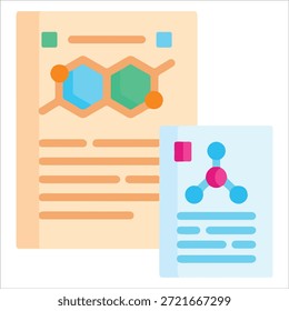 Datos mínimos de laboratorio e icono de informe de análisis químico