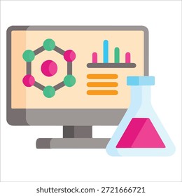 Icono de Vector químico del experimento de laboratorio mínimo aislado