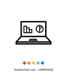 Minimal labtop icon,Vector and Illustration.