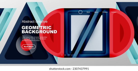 Minimal landing page, geometric shapes. Business or technology design for wallpaper, banner, background, landing page, wall art, invitation, prints