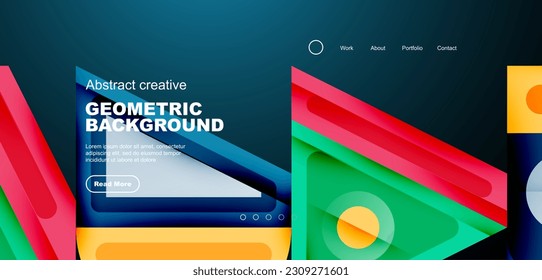 Minimal landing page, geometric shapes. Business or technology design for wallpaper, banner, background, landing page, wall art, invitation, prints
