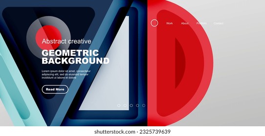Minimal landing page, geometric shapes. Business or technology design for wallpaper, banner, background, landing page, wall art, invitation, prints