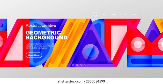 Minimal landing page, geometric shapes. Business or technology design for wallpaper, banner, background, landing page, wall art, invitation, prints