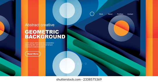 Minimal landing page, geometric shapes. Business or technology design for wallpaper, banner, background, landing page, wall art, invitation, prints