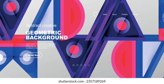 Minimal landing page, geometric shapes. Business or technology design for wallpaper, banner, background, landing page, wall art, invitation, prints