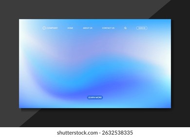 Minimal Landing Page UI with Cool Blue Gradient Background