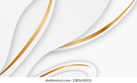 minimal landing page, white wave with gold line graphic background, elegant motion backdrop