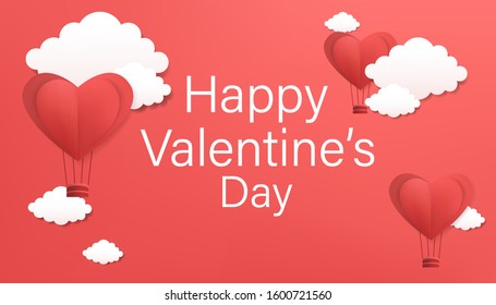 Minimal landscape view mountain range and sky in vector cartoon illustration design valentines style with copy space for text