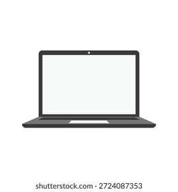 Icono de Vector plano de la vista frontal del ordenador portátil mínimo aislado en el fondo blanco