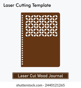 Minimal Laser Cut Design for Wood Journal cover. Wood and acrylic notebook laser cutting template file. Laser cut Diary cover template design for mdf and acrylic cutting.