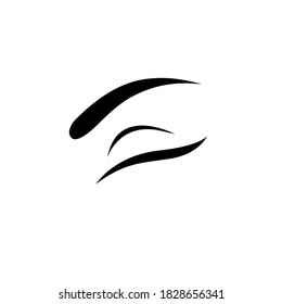 Logotipo mínimo de latigazos. Ojo cerrado para mujeres. Icono negro del vector