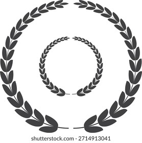 Minimal Laurel Wreath Vector Icon
