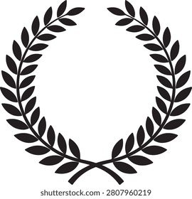 Minimal Laurel Wreath Vector Icon Isolated on White Background