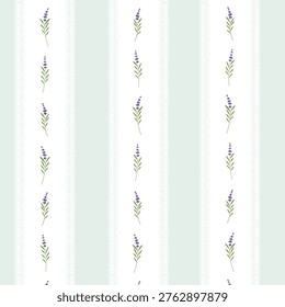 Minimal Lavender Stripe Seamless Pattern for Provence Textiles, Wallpaper and Stationery