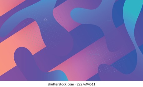 Minimales Layout. Blauer Plastikbanner. Futuristische Formen. Trendfarbener Rahmen. Wave Landing Page. Technisch-Farbabdeckung. Handelsmäßige Vorlage. Neon Poster. Magenta Minimallayout