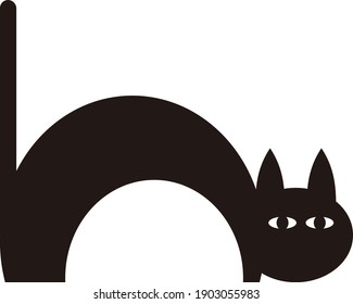 minimal lazy cat, flat design cat