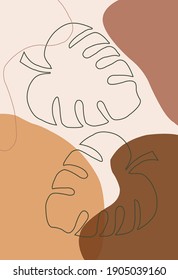 Diseño de arte abstracto de hoja mínima 