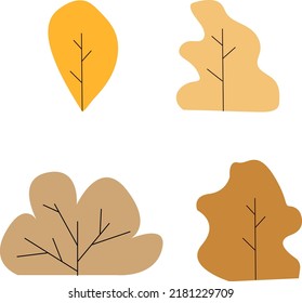 Minimal leaf flat. Fantasy color gradation, leaves of bushes and trees template design, nature gradient plant. Vector cute autumn leaves