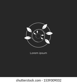 minimal leaf icon/logo design template black and white