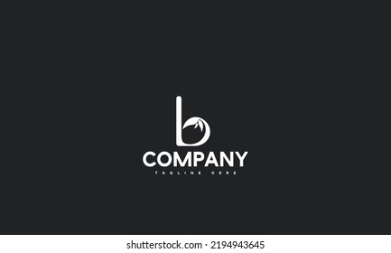 minimal leaf letter B logo template