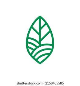 Minimal Leaf logo modern style design vector illustration.