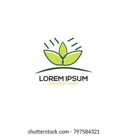 Minimal Leaf logo vector illustration