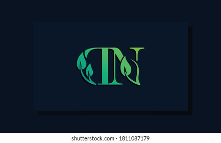Estilo de hoja mínima Logo de DN inicial. Este logo incorpora con hoja y dos letras de forma creativa. Será adecuado para OCE, verde, natural, crecimiento y marca o empresa relacionada con la hierba.