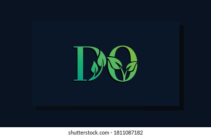 Minimal leaf style Initial DO logo. This logo incorporate with leaf and two letter in the creative way. It will be suitable for ECO, green, nature, growth and herbal related Brand or company.