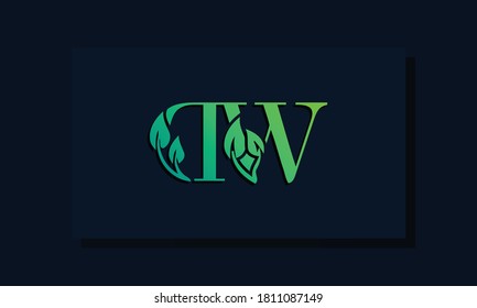 Minimal leaf style Initial DW logo. This logo incorporate with leaf and two letter in the creative way. It will be suitable for ECO, green, nature, growth and herbal related Brand or company.