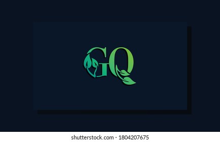 Minimal leaf style Initial GQ logo. This logo incorporate with leaf and two letter in the creative way. It will be suitable for ECO, green, nature, growth and herbal related Brand or company.