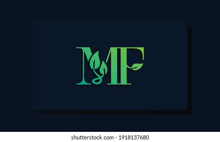 Minimal leaf style Initial MF logo. This logo incorporate with leaf and two letter in the creative way. It will be suitable for ECO, green, nature, growth and herbal related Brand or company.