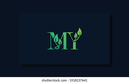 Minimal leaf style Initial MY logo. This logo incorporate with leaf and two letter in the creative way. It will be suitable for ECO, green, nature, growth and herbal related Brand or company.