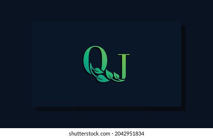 Minimal leaf style Initial QJ logo. This logo incorporate with leaf and two letter in the creative way. It will be suitable for ECO, green, nature, growth and herbal related Brand or company.