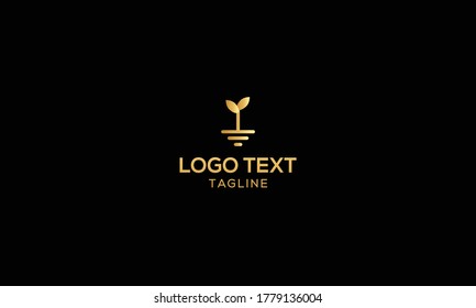 minimal leaves and root sprout logo vector illustration	