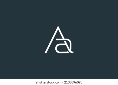 Minimal Letter Aa Logo Design Vector