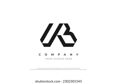 Minimal Letter AB Monogram Logo Design Vector