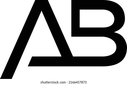  Minimal letter AB vector logo concept