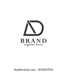 Minimal letter AD logo for business