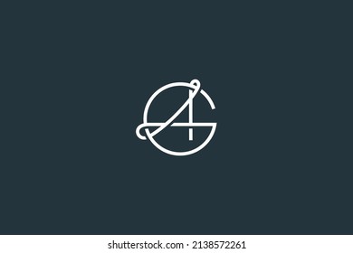 Minimal Letter AG or GA Logo Design Vector Template