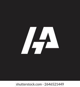 Minimal letter AH or HA logo design branding template.