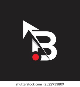 Minimal Letter B Arrow logo design concept  illustration. abstract modern b arrow design template.