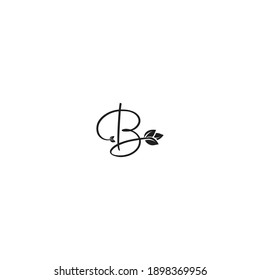 Letra minimalista B con diseño de logotipo de hoja, elegante profesional sobresaliente Diseño de logotipo de icónico tipo alfabético artístico y basado en diseño elegante