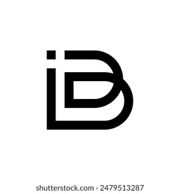 Minimal letter I and B logo vector design simple logo template