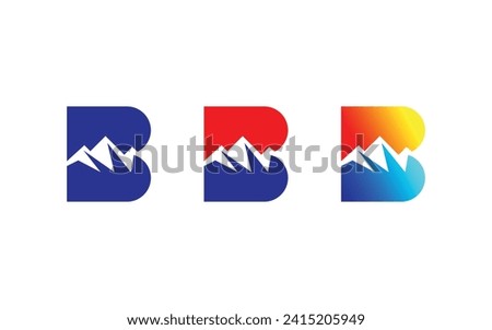 Minimal Letter B mountain logo design vector template. Initial Letter B hill vector logo Stock fotó © 